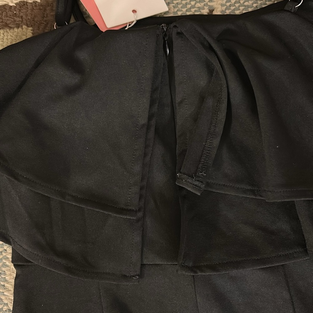 Classic Black Ruffle Midi Dress - Picture 4 of 4